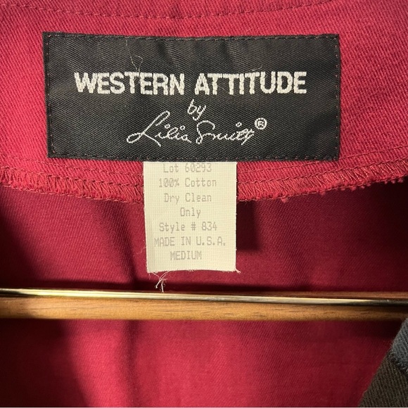 Lilia Smitty Western Attitude Cactus Vest Medium Cotton Studded Cowgirl Texan - Picture 2 of 12